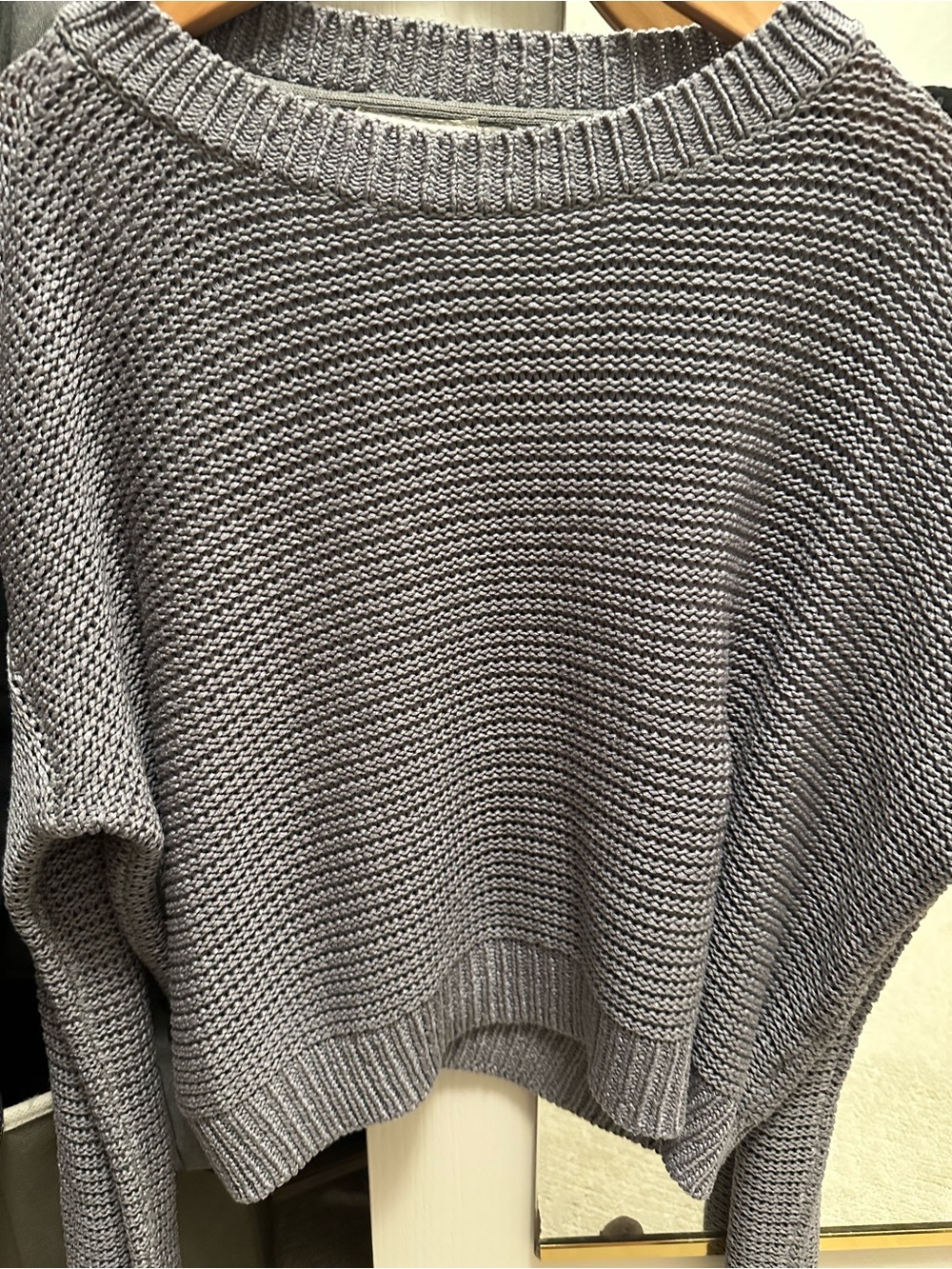 Gray Knit Crewneck Sweater Like New